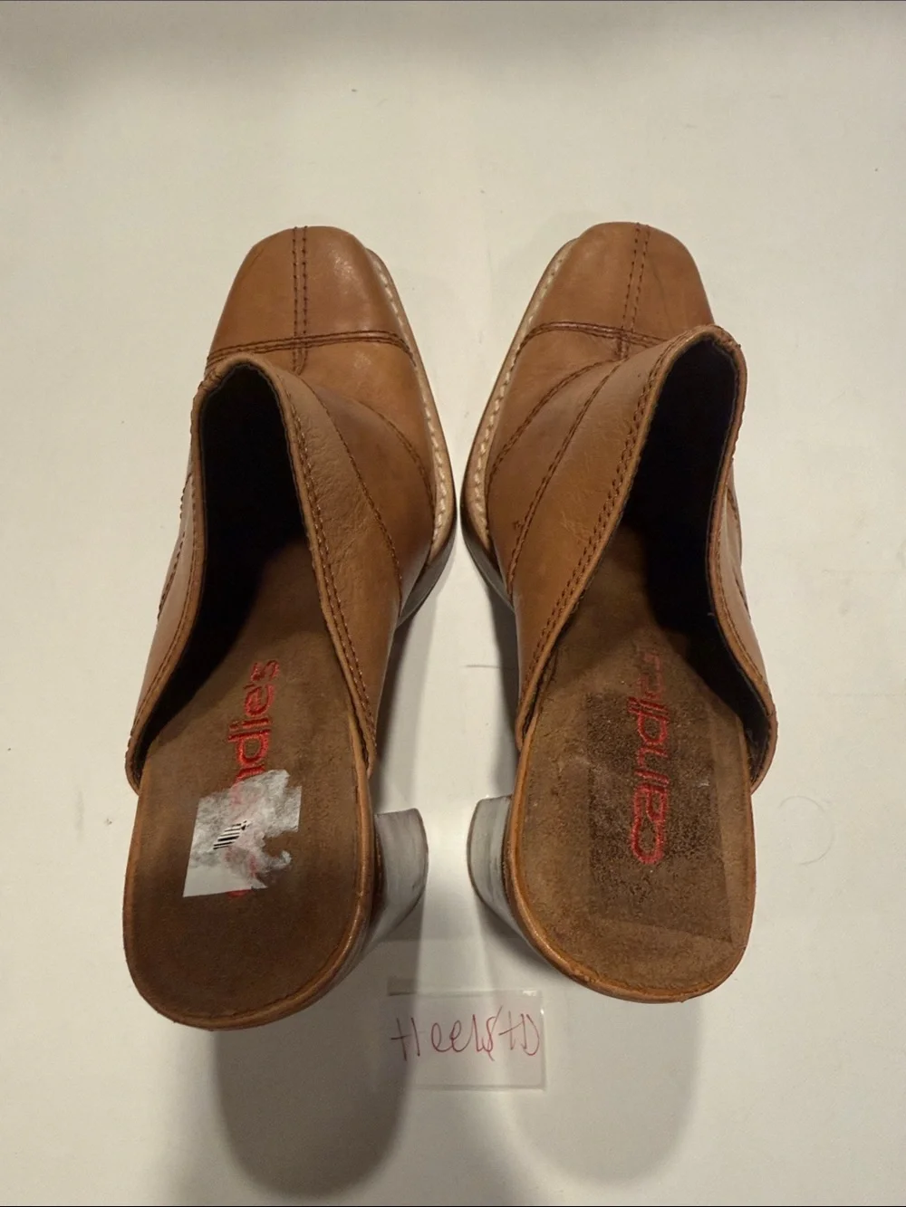 Candie's Brown Leather Slip-On Mule Loafers